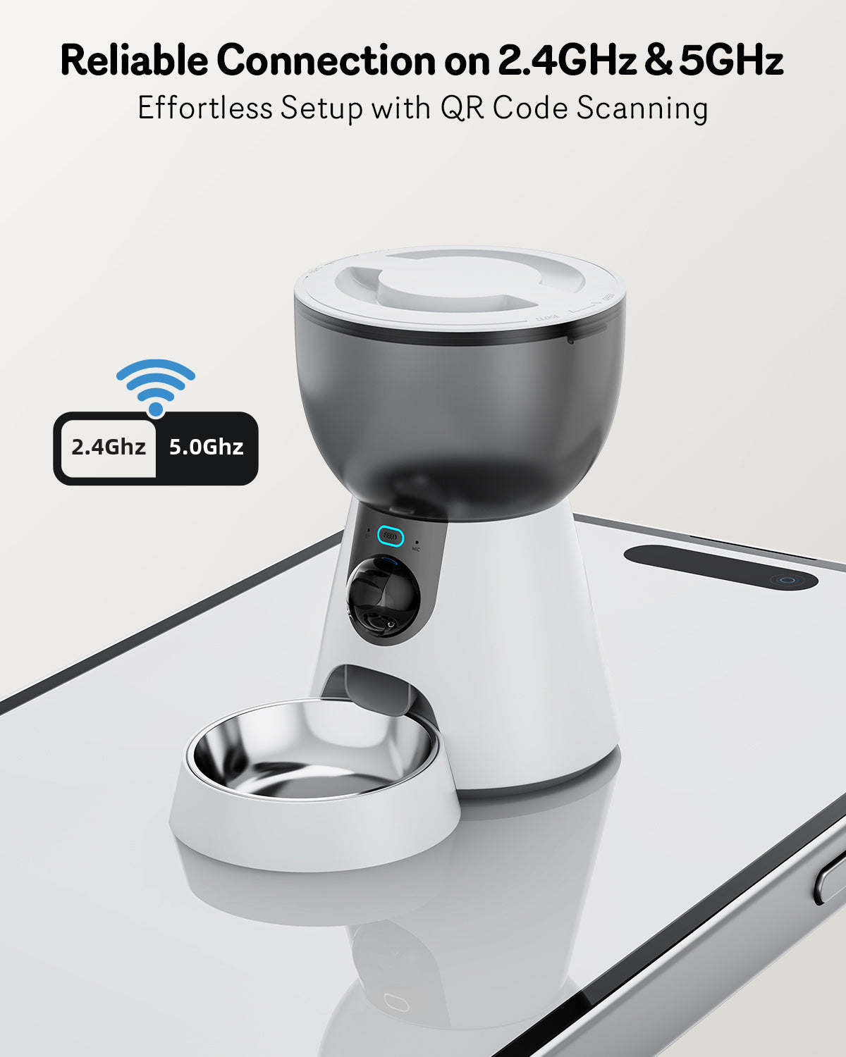 Automatic Cat Feeder With Camera, 1080P HD Video, Night Vision, 5G WiFi, 2-Way Audio, 10s Voice Recorder