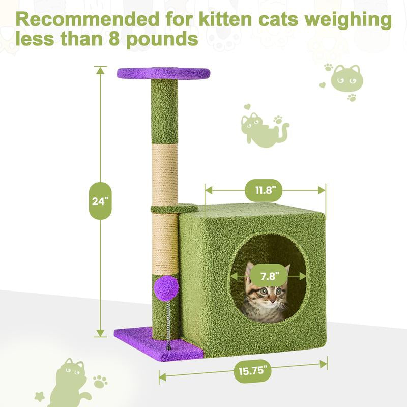 Cat Tree / Tower for Indoor with Green Leave