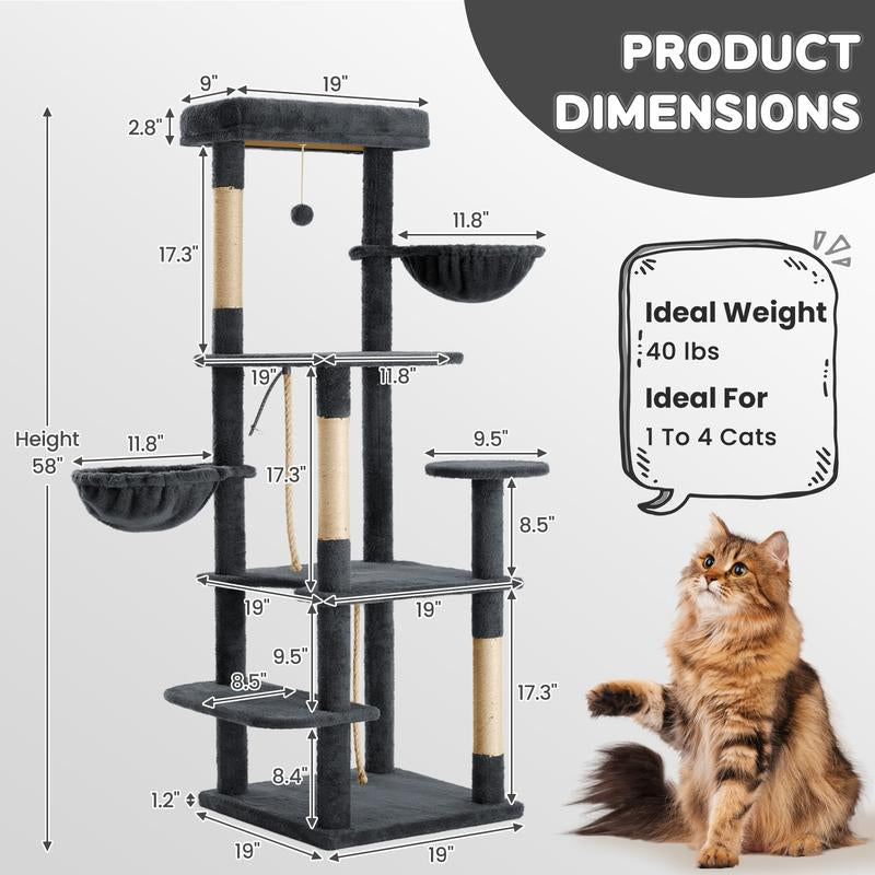 Cat Tree / Tower for Indoor with Green Leave