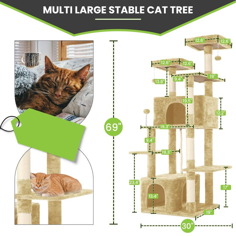 Cat Tree / Tower for Indoor with Green Leave
