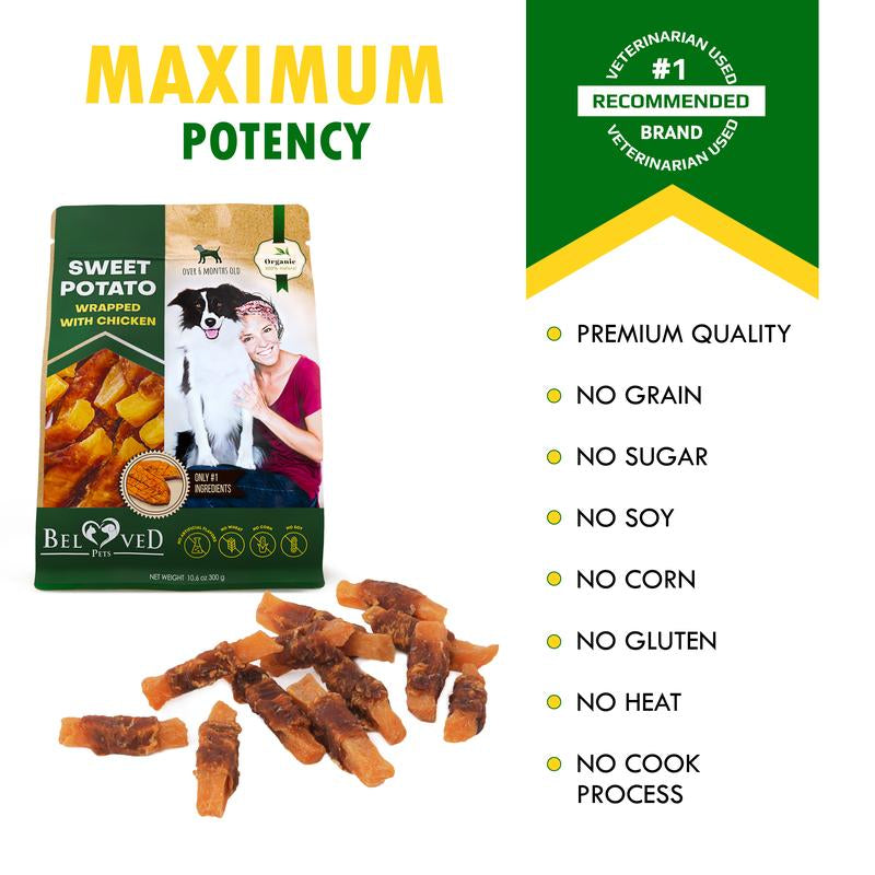 Dog Sweet Potato Wrapped with Chicken & Pet Natural Chew Treats