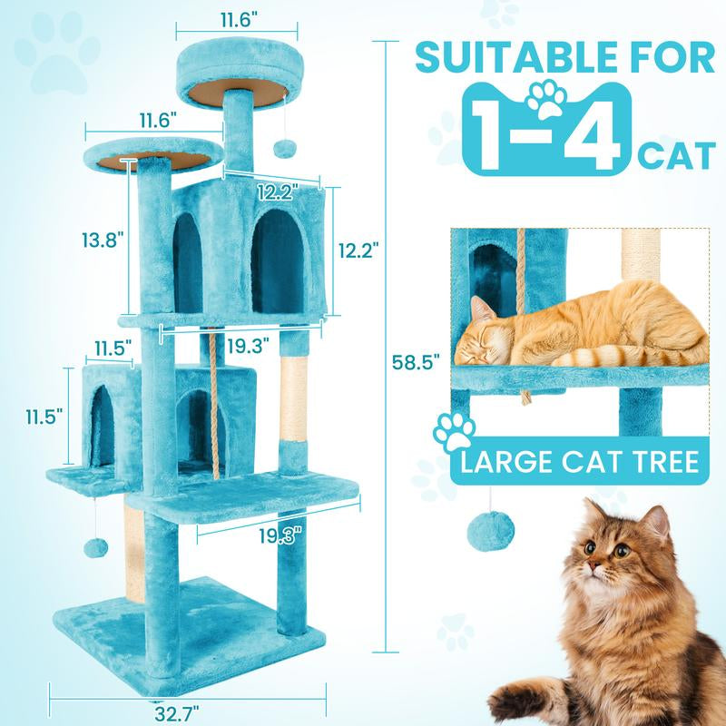 Cat Tree / Tower for Indoor with Green Leave