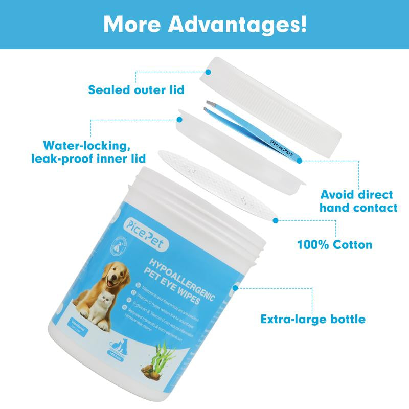 Hypoallergenic Eye Wipes for Dog & Cats