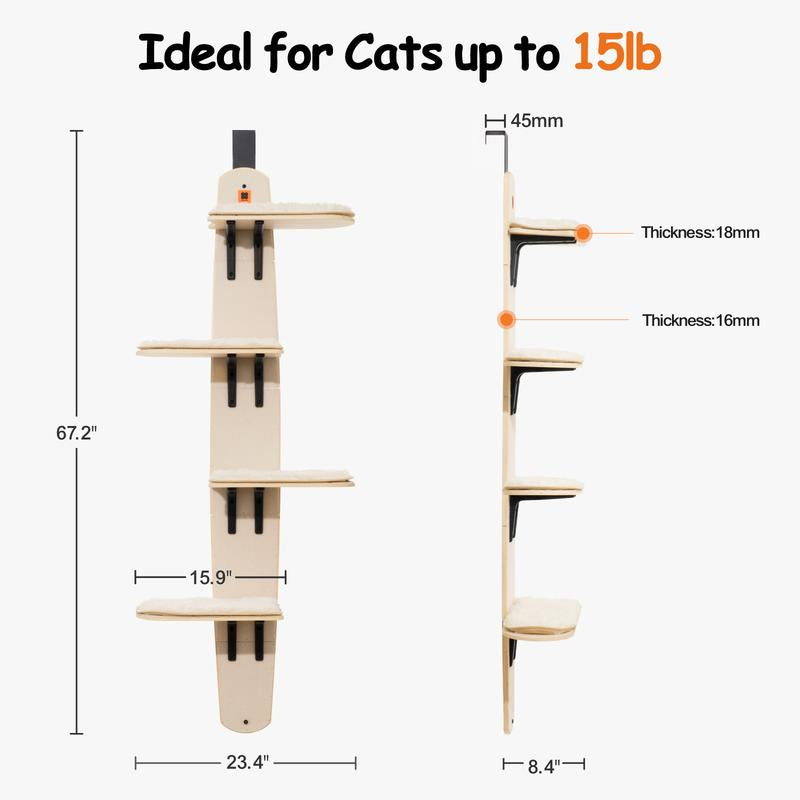 Multi-Level Door Hanging Cat Shelves Climber Door