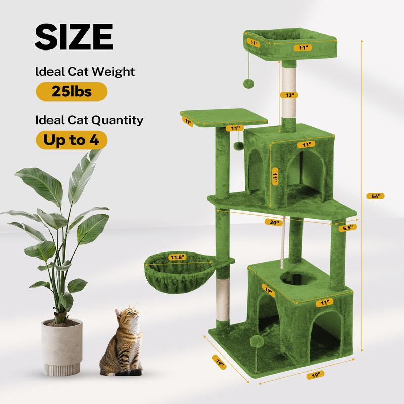 Cat Tree / Tower for Indoor with Green Leave
