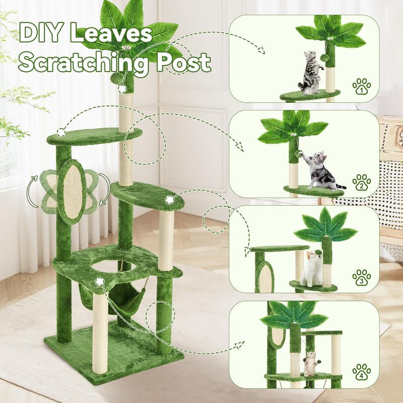 Cat Tree / Tower for Indoor with Green Leave