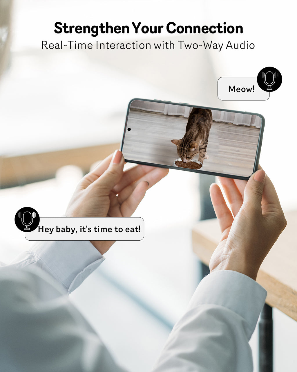 Automatic Cat Feeder With Camera, 1080P HD Video, Night Vision, 5G WiFi, 2-Way Audio, 10s Voice Recorder