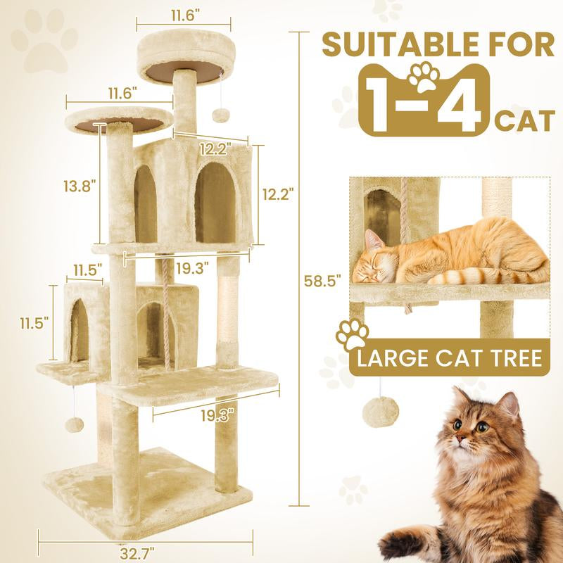 Cat Tree / Tower for Indoor with Green Leave