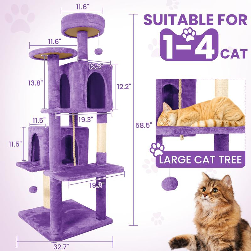 Cat Tree / Tower for Indoor with Green Leave