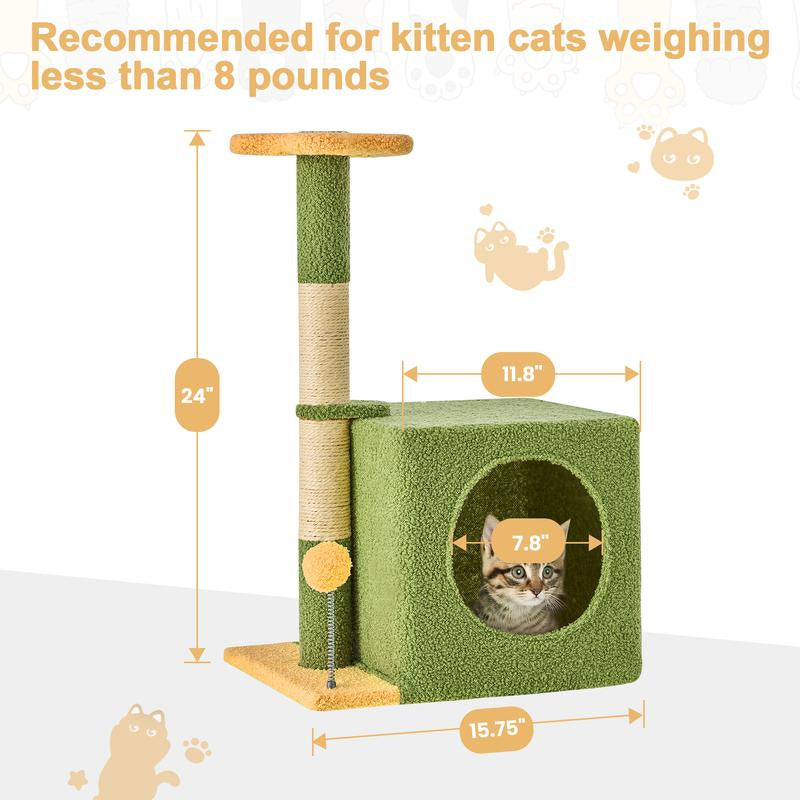Cat Tree / Tower for Indoor with Green Leave