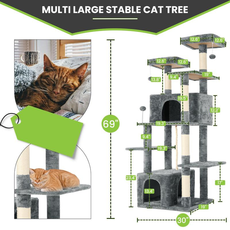 Cat Tree / Tower for Indoor with Green Leave