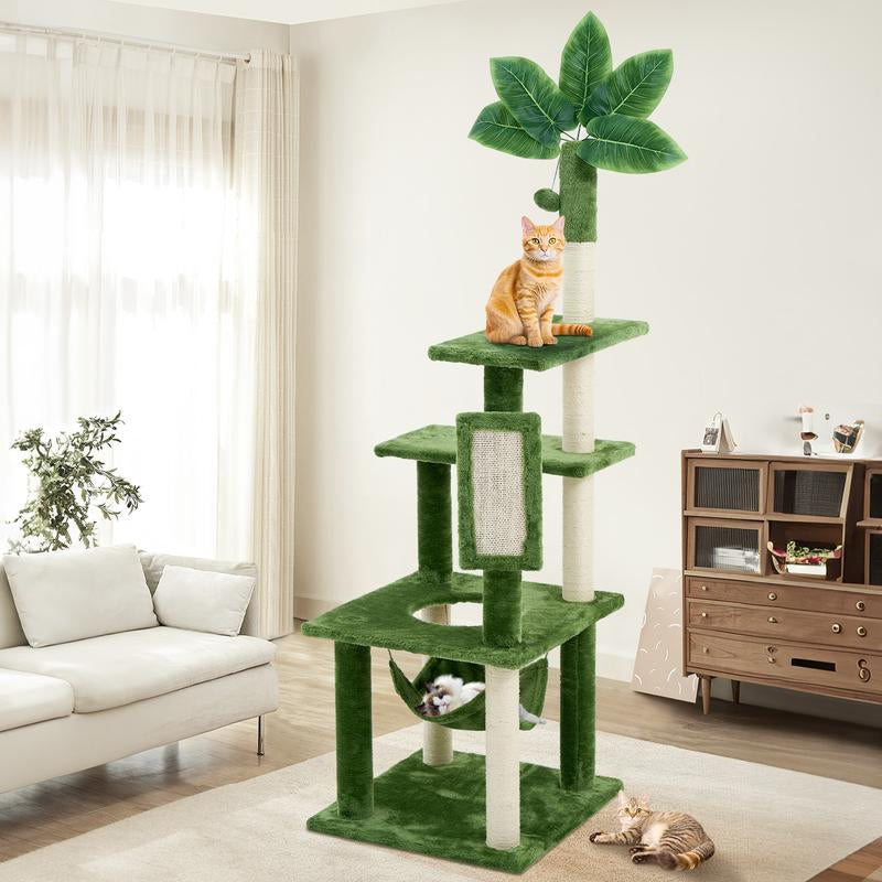 Cat Tree / Tower for Indoor with Green Leave