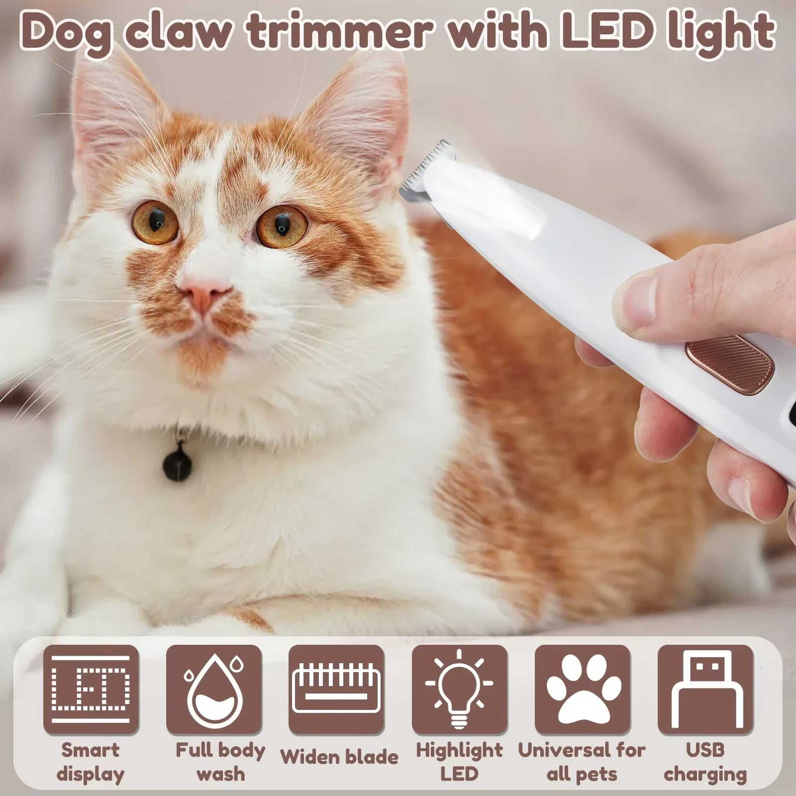 Dog & Cat Paw Trimmer with LED