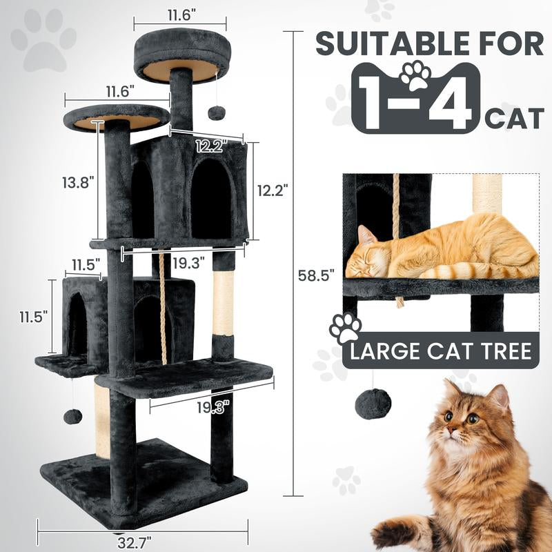 Cat Tree / Tower for Indoor with Green Leave