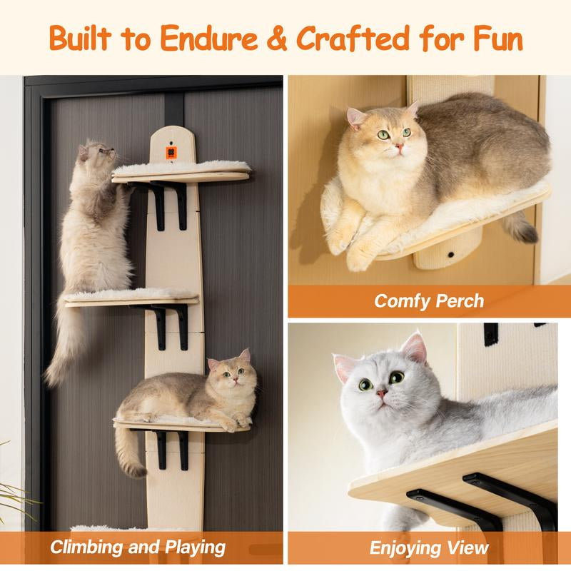 Multi-Level Door Hanging Cat Shelves Climber Door