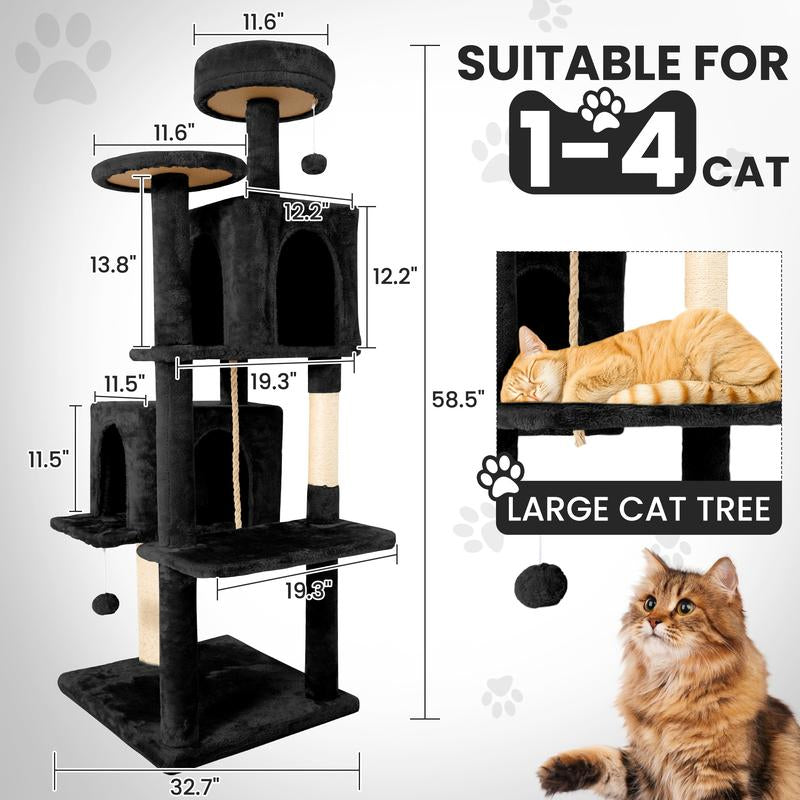 Cat Tree / Tower for Indoor with Green Leave