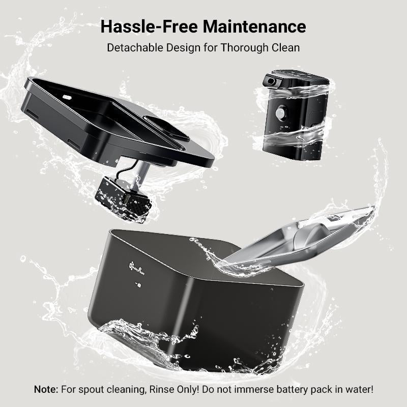 Downypaws Battery Operated Cat Water Fountain, 84Oz/2.5L, Wireless Pet Water Fountain for Cats, Small Dog, Automatic Pet Waterer Fountain, Ultra Quiet Pump, Bpa-Free, Christmas Gift Stainless Steel