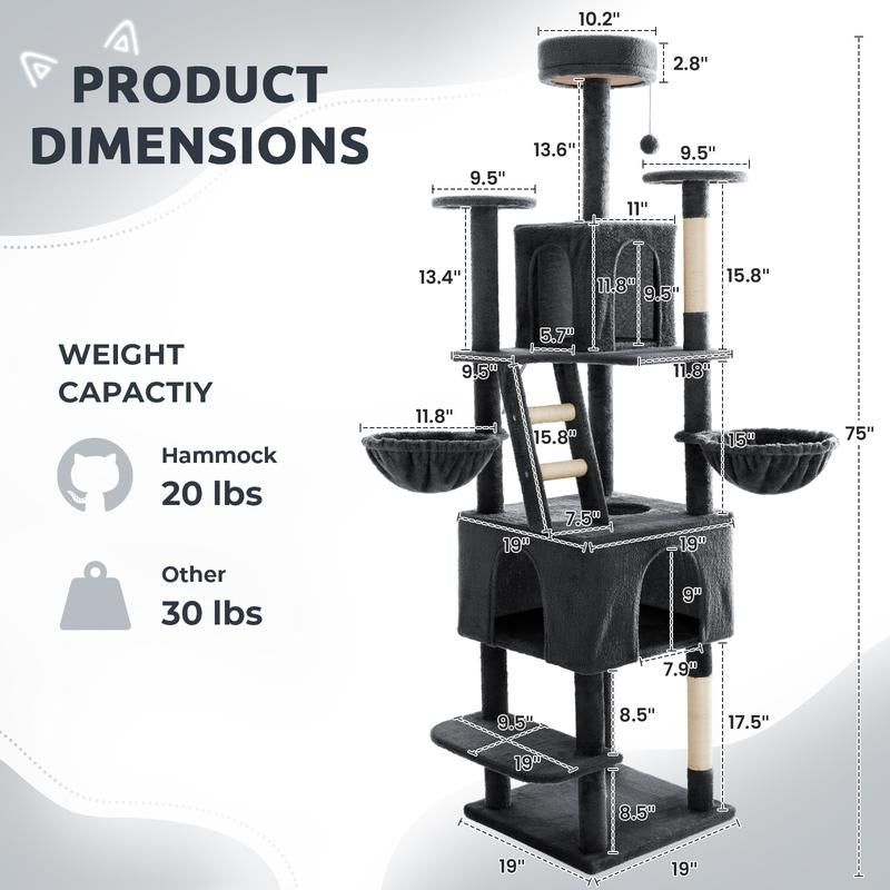 Cat Tree / Tower for Indoor with Green Leave