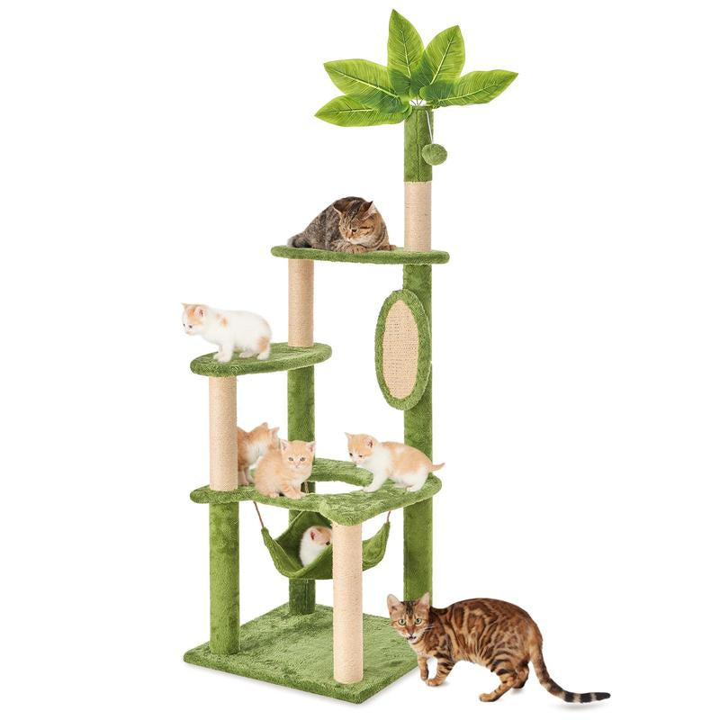 Cat Tree / Tower for Indoor with Green Leave