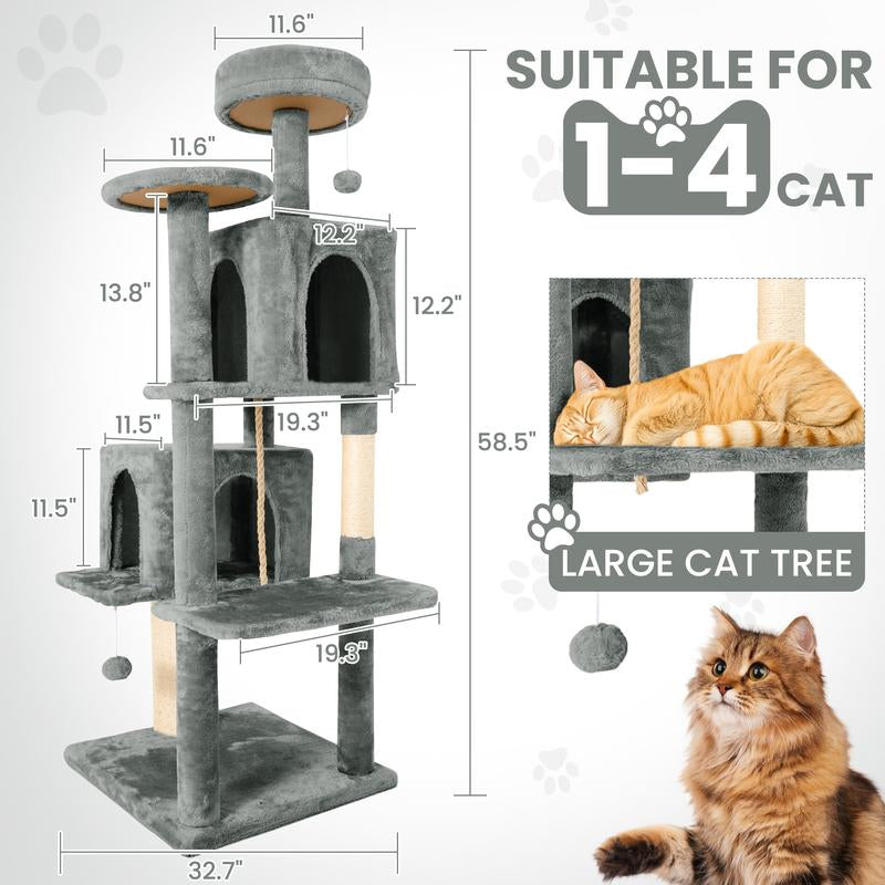 Cat Tree / Tower for Indoor with Green Leave