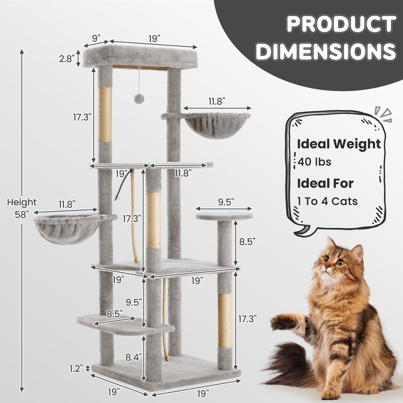 Cat Tree / Tower for Indoor with Green Leave