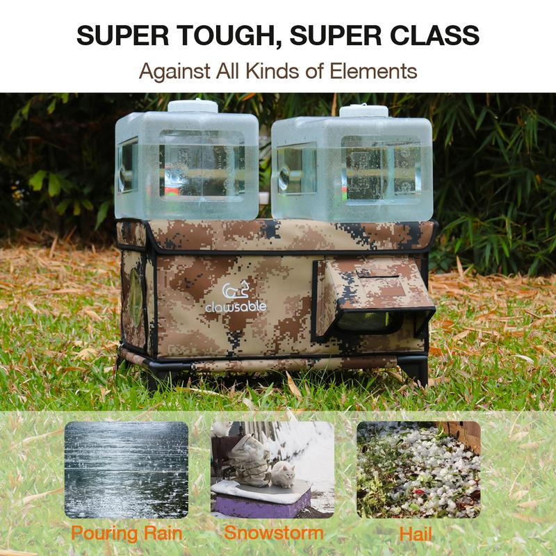 Heated Cat House for outside Cats Winter, 100% Weatherproof