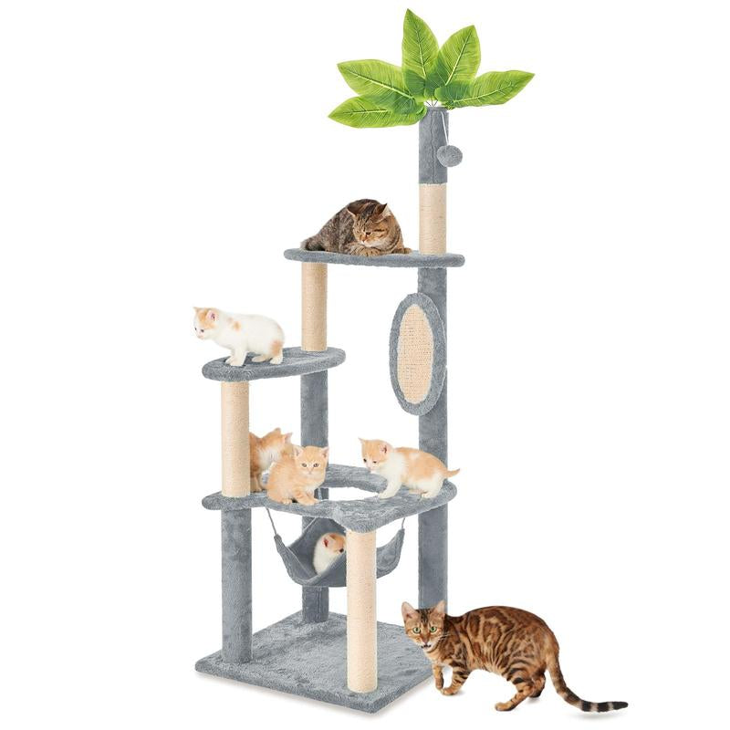 Cat Tree / Tower for Indoor with Green Leave