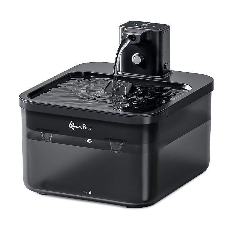 Downypaws Battery Operated Cat Water Fountain, 84Oz/2.5L, Wireless Pet Water Fountain for Cats, Small Dog, Automatic Pet Waterer Fountain, Ultra Quiet Pump, Bpa-Free, Christmas Gift Stainless Steel